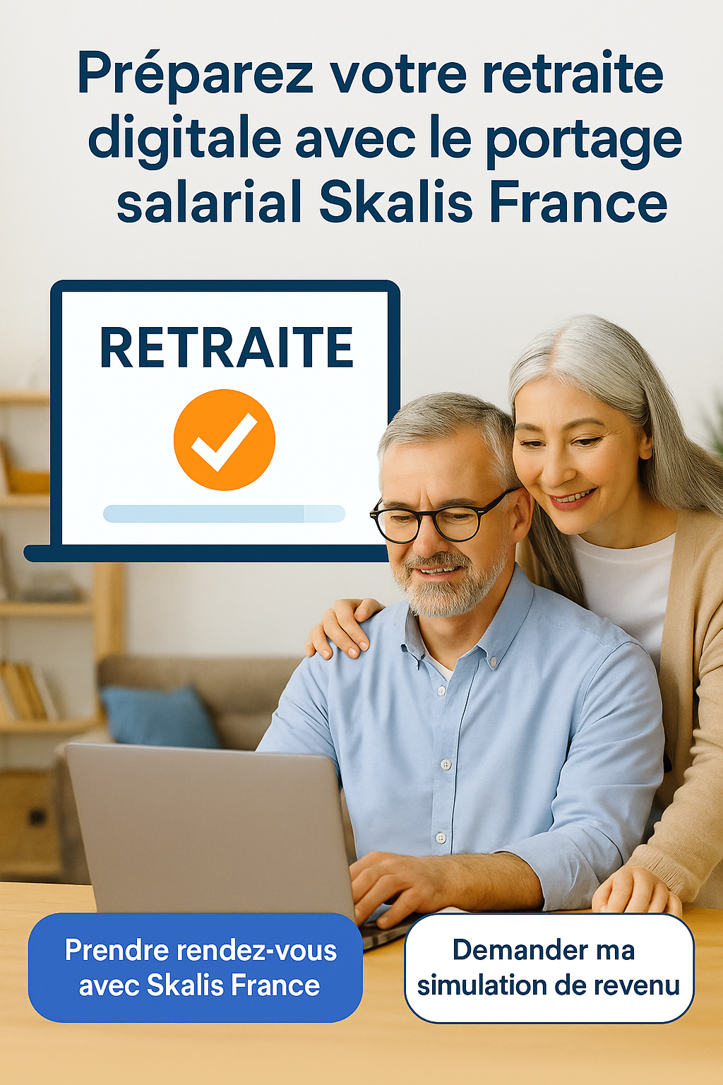 Consultant préparant sa retraite digitale via le portage salarial avec Skalis France